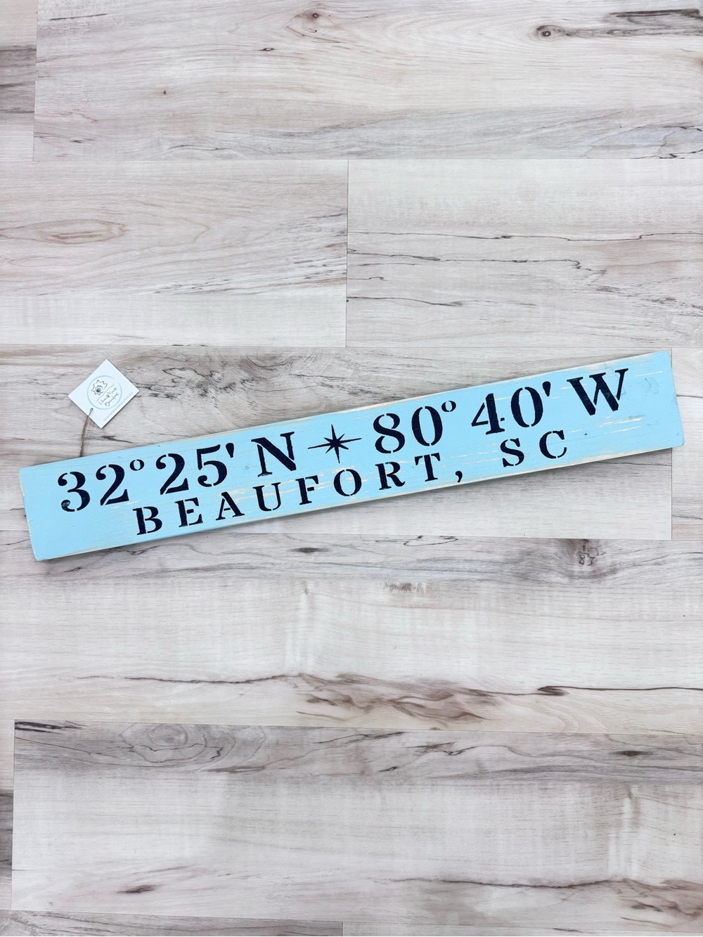 Beaufort South Carolina Wood Coastal Cottage wall hanging sign decor